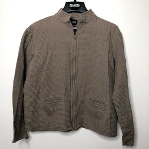 Eileen Fisher gray Zip Front Jacket Blazer S